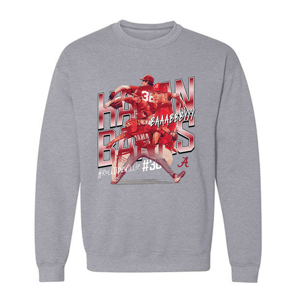 Alabama - NCAA Baseball : Hagan Banks x Roll Tide Willie - Crewneck Sweatshirt Individual Caricature