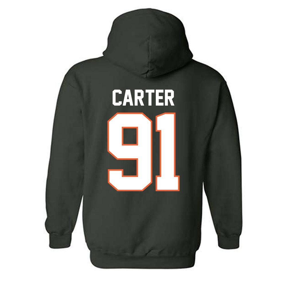 Miami - NCAA Football : Jarquez Carter - Classic Shersey Hooded Sweatshirt-1