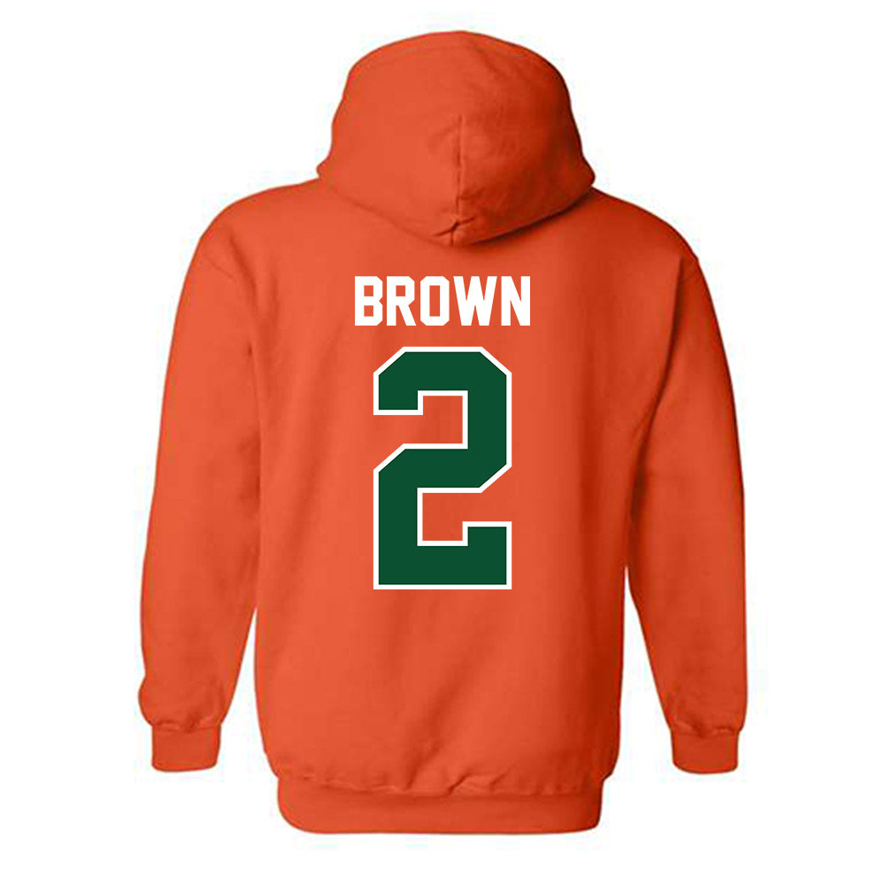 Miami - NCAA Football : Damari Brown - Classic Shersey Hooded Sweatshirt-1