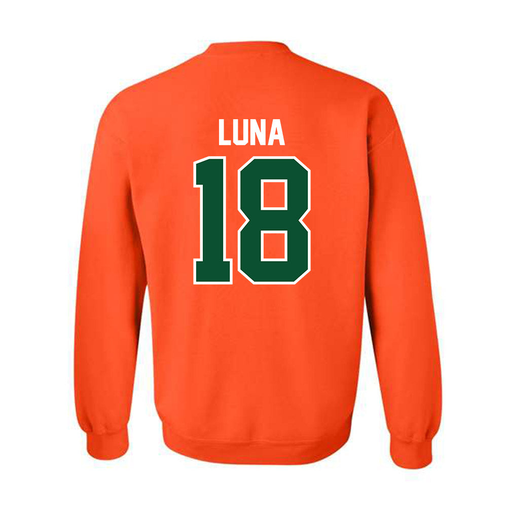 Miami - NCAA Football : Riply Luna - Classic Shersey Crewneck Sweatshirt-1