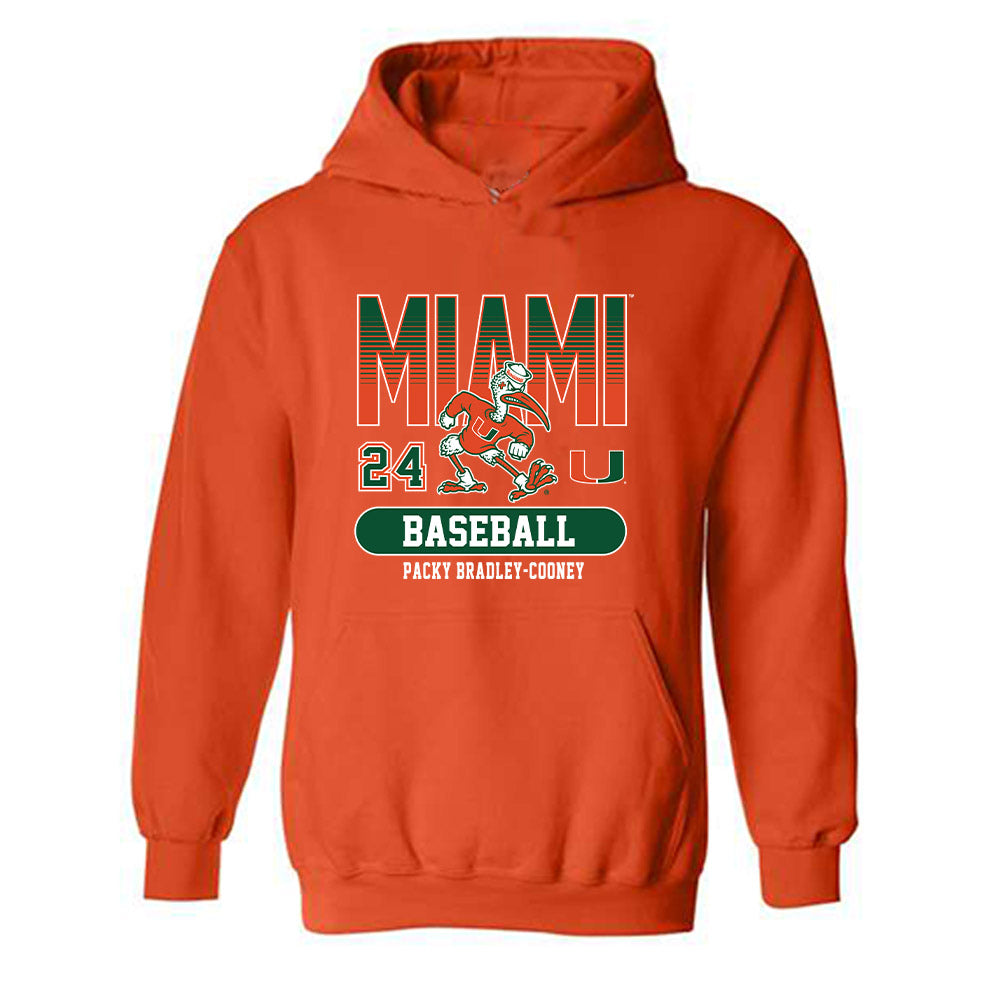 Miami - NCAA Baseball : Packy Bradley-Cooney - Classic Fashion Shersey Hooded Sweatshirt-0