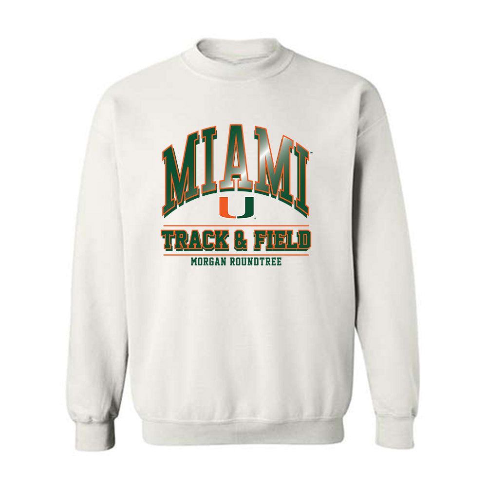Miami - NCAA Women's Track & Field : Morgan Roundtree - Classic Fashion Shersey Crewneck Sweatshirt-0