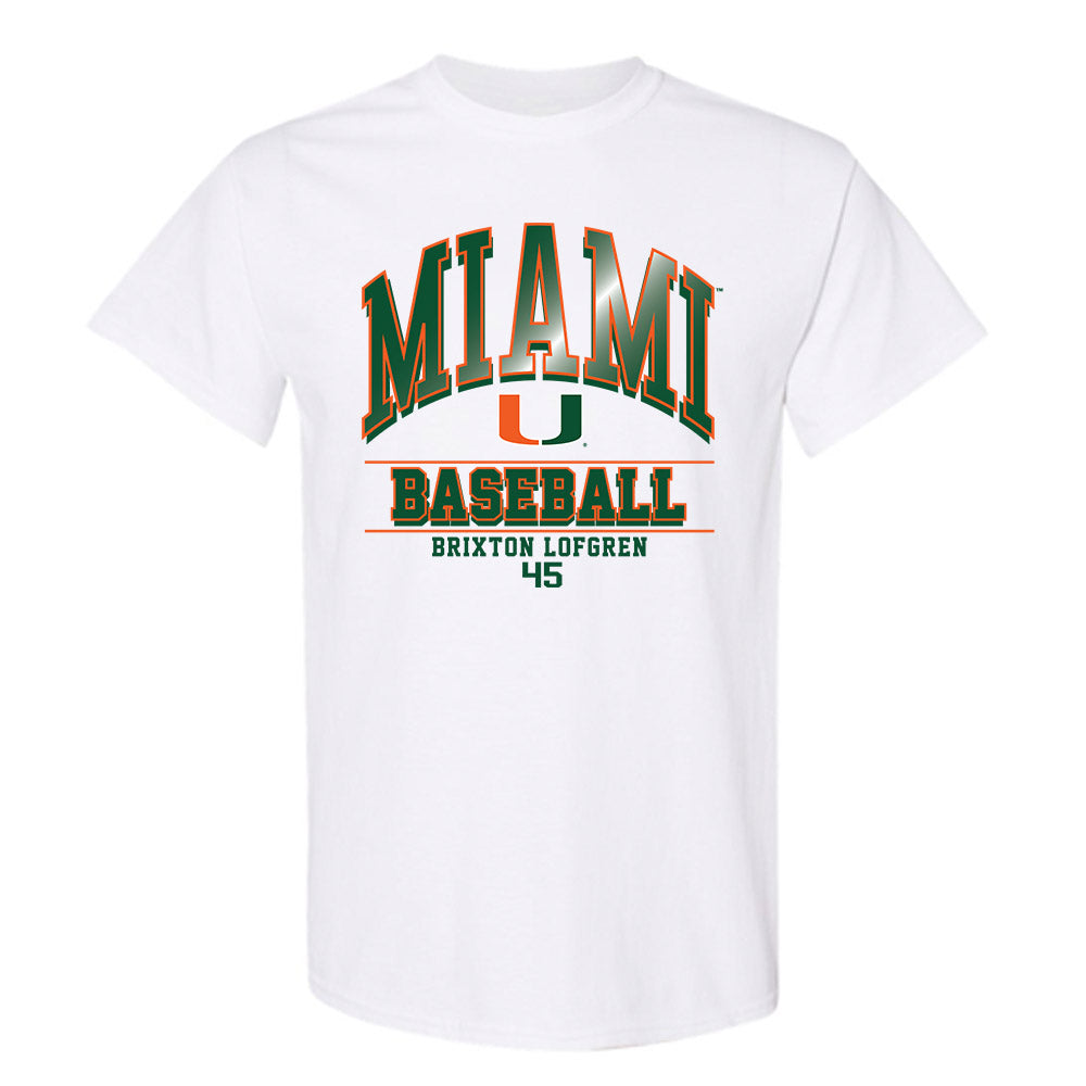 Miami - NCAA Baseball : Brixton Lofgren - Classic Fashion Shersey T-Shirt-0
