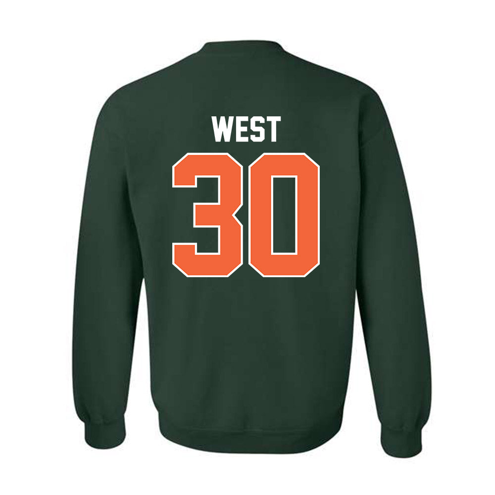 Miami - NCAA Baseball : Brylan West - Sports Shersey Crewneck Sweatshirt-1