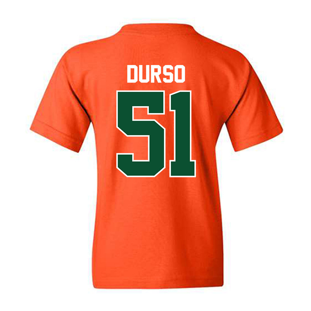 Miami - NCAA Baseball : Jack Durso - Sports Shersey Youth T-Shirt-1