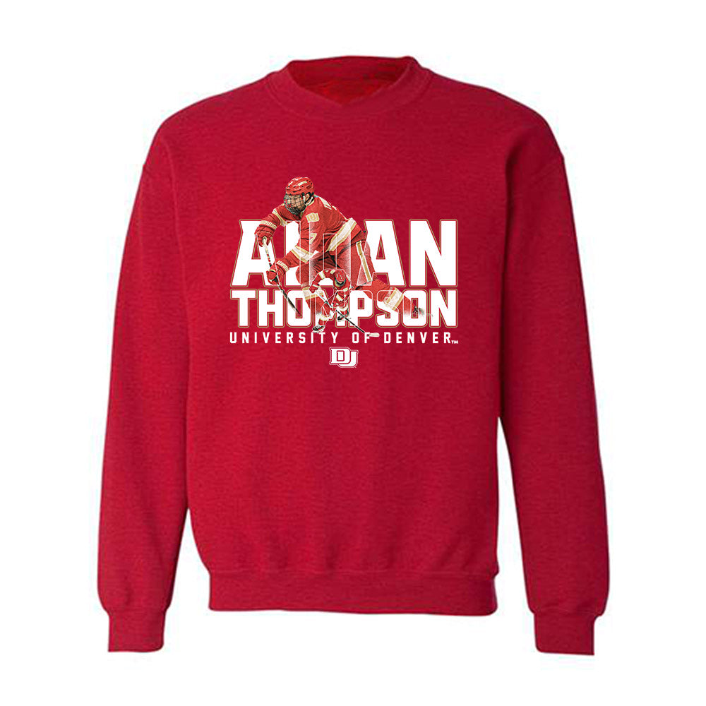 DU - NCAA Men's Ice Hockey : Aidan Thompson - Individual Caricature Crewneck Sweatshirt