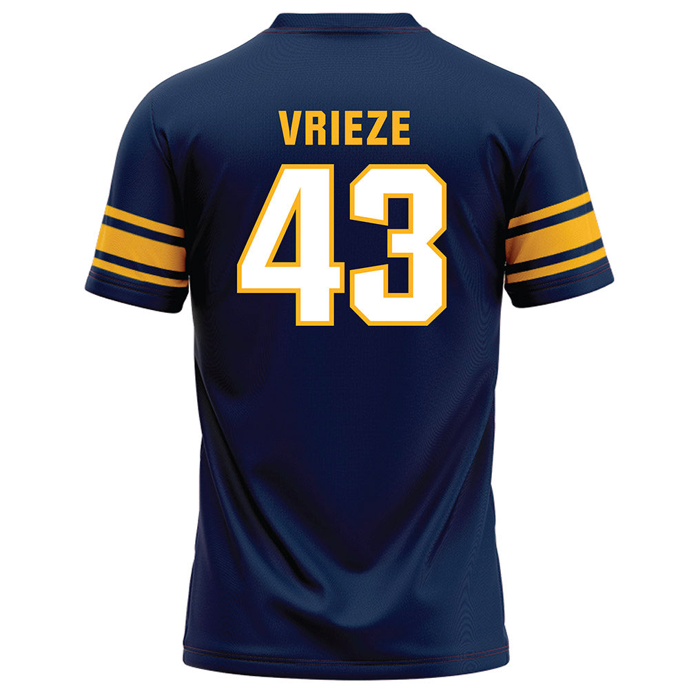 UW Eau Claire - NCAA Football : Logan Vrieze - Navy Football Jersey-1