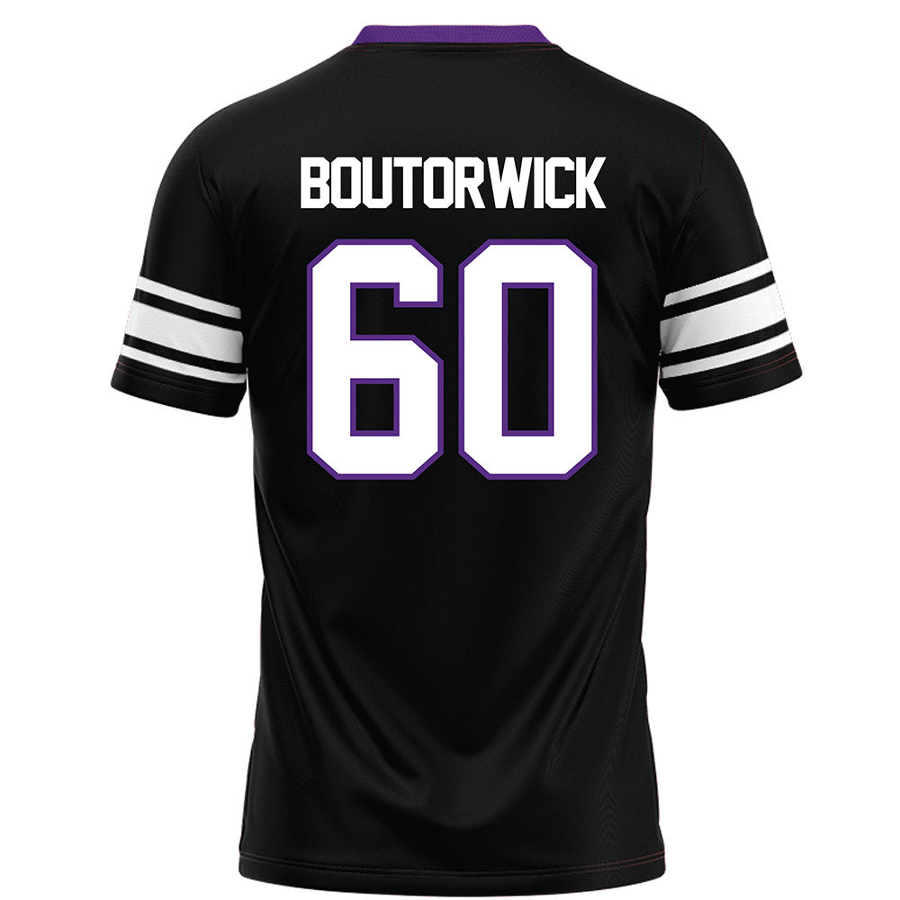 Northwestern - NCAA Football : Evan Boutorwick - Black Football Jersey-1