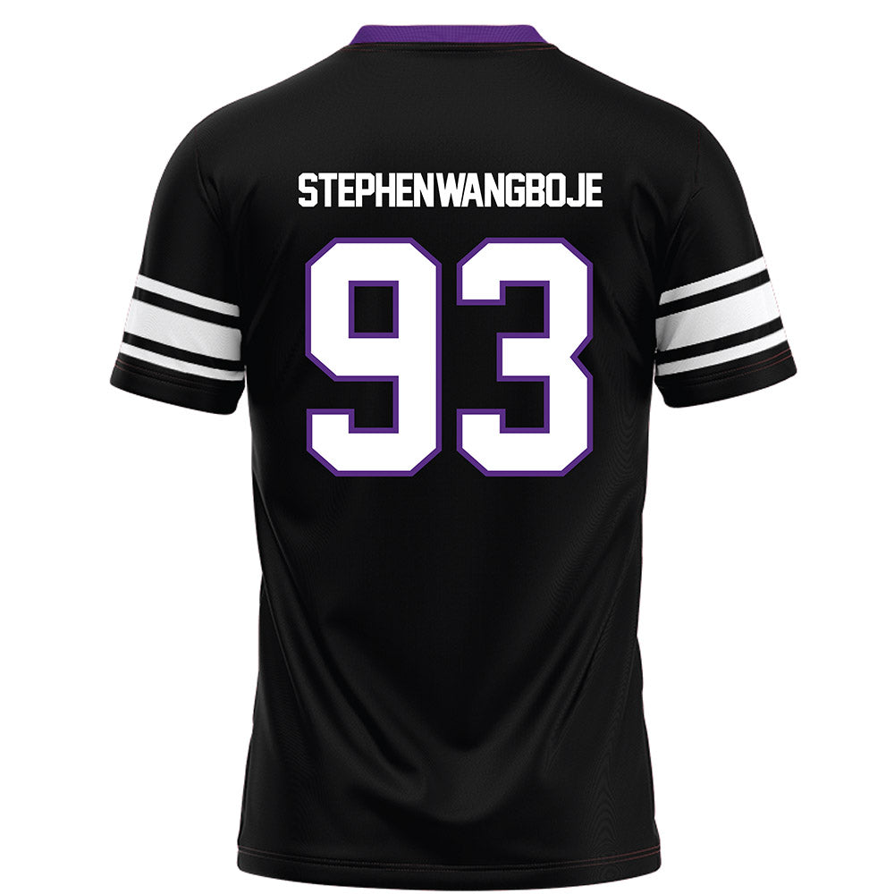 Northwestern - NCAA Football : Glory Stephen-Wangboje - Black Football Jersey-1