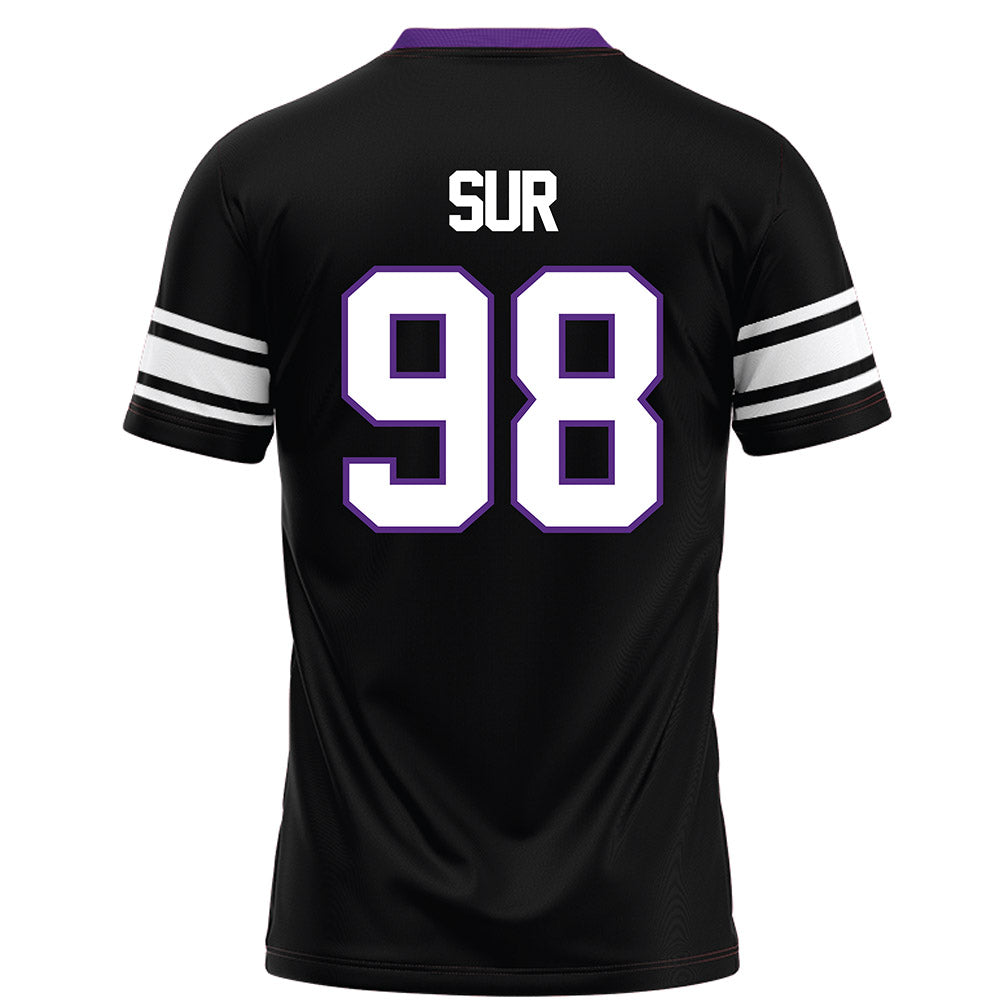 Northwestern - NCAA Football : Noah Sur - Black Football Jersey-1