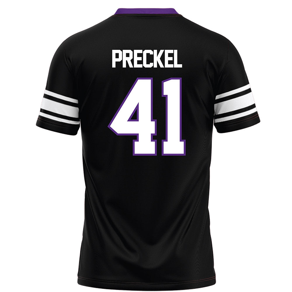 Northwestern - NCAA Football : Thomas Preckel - Black Football Jersey-1