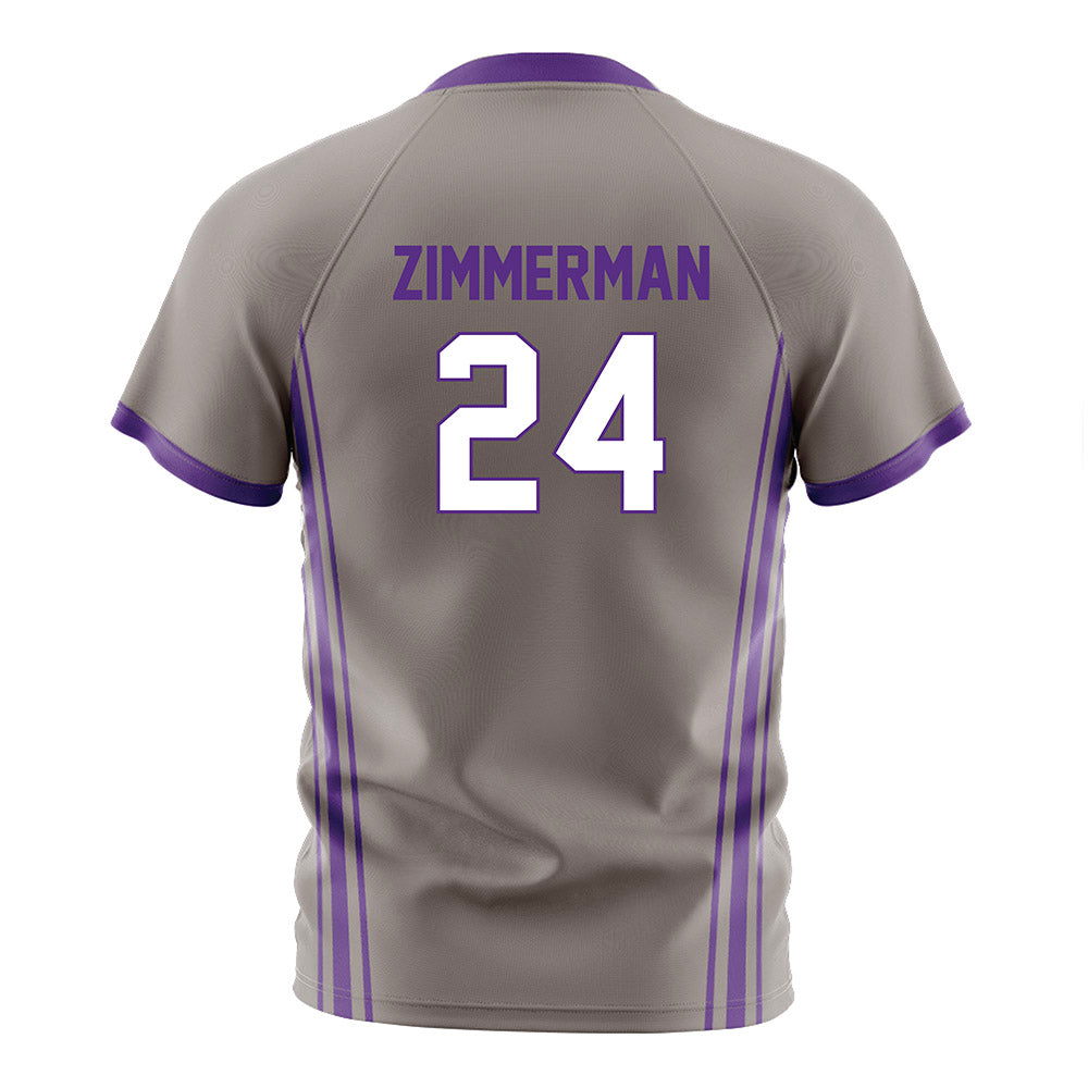 Northwestern - NCAA Women's Soccer : Gwen Zimmerman - Gray Soccer Jersey-1