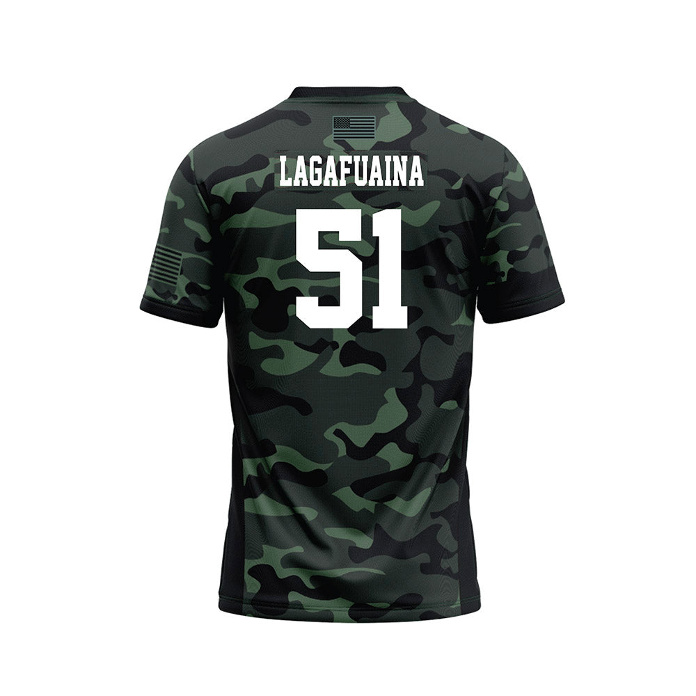 Hawaii - NCAA Football : LesterLaisene Lagafuaina - Camo Football Jersey-1