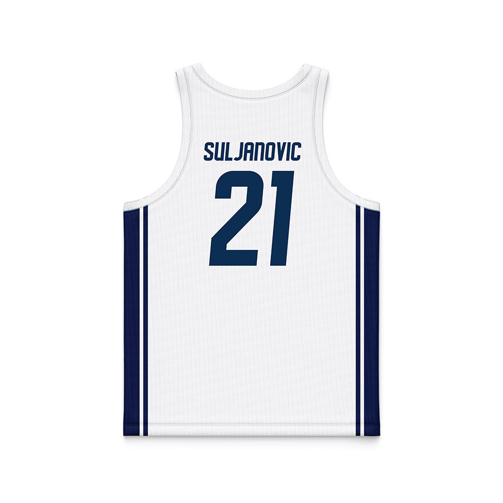 UC Davis - NCAA Men's Basketball : Omer Suljanovic - White Basketball Jersey-1