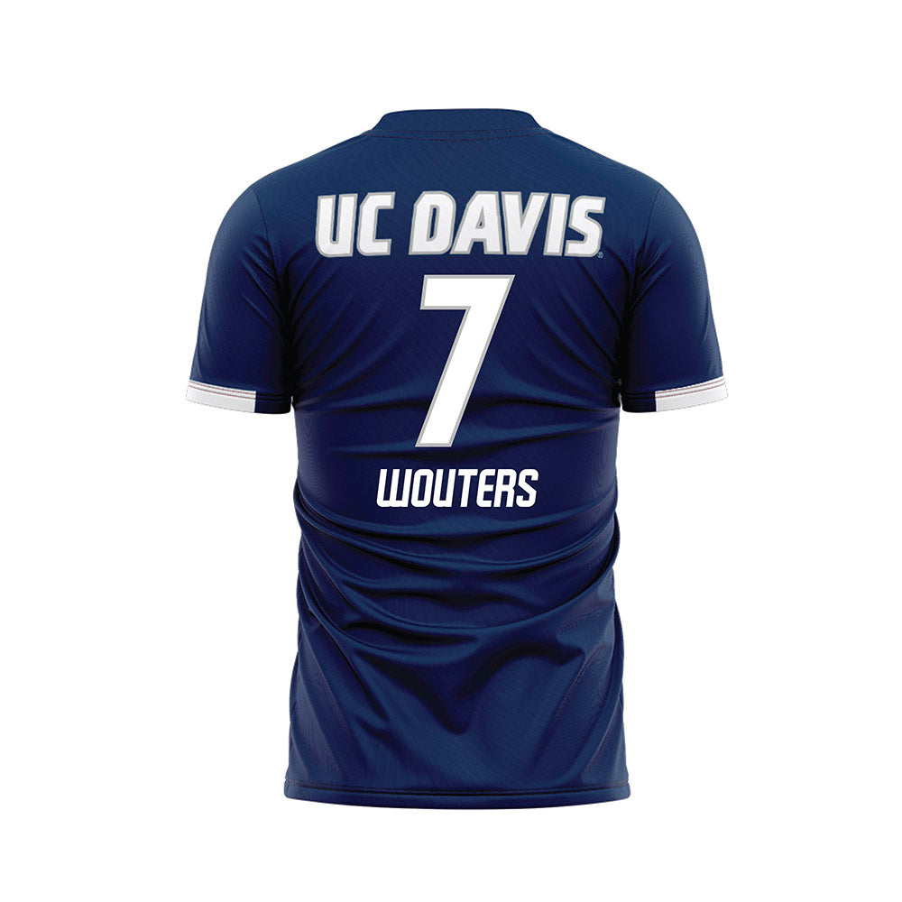 UC Davis - NCAA Men's Soccer : Tristan Wouters - Blue Soccer Jersey-1