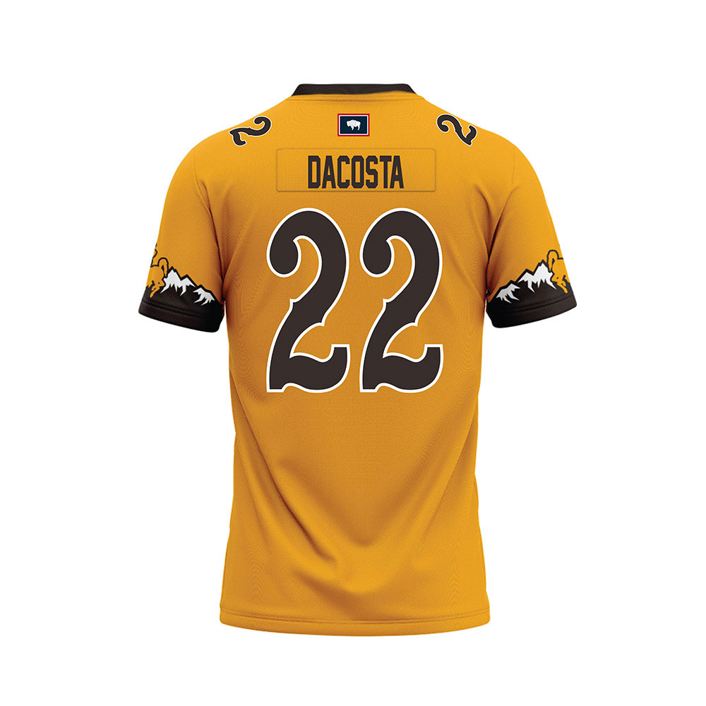 Wyoming - NCAA Football : Jaden DaCosta - Gold Premium Football Jersey-1