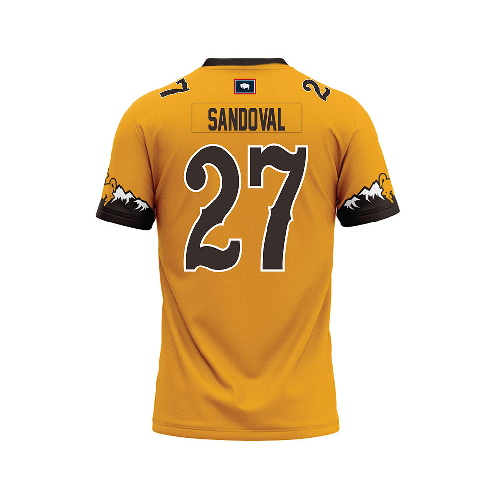Wyoming - NCAA Football : Joaquin Sandoval - Gold Premium Football Jersey