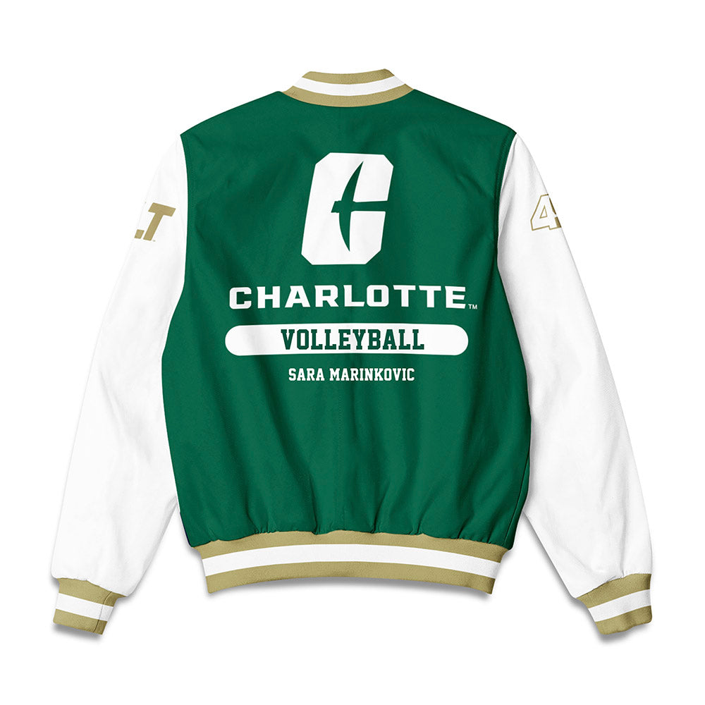UNC Charlotte - NCAA Women's Volleyball : Sara Marinkovic - Bomber Jacket-1