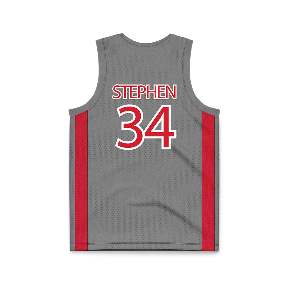 UNLV - NCAA Men's Basketball : Emmanuel Stephen - Grey Basketball Jersey-1