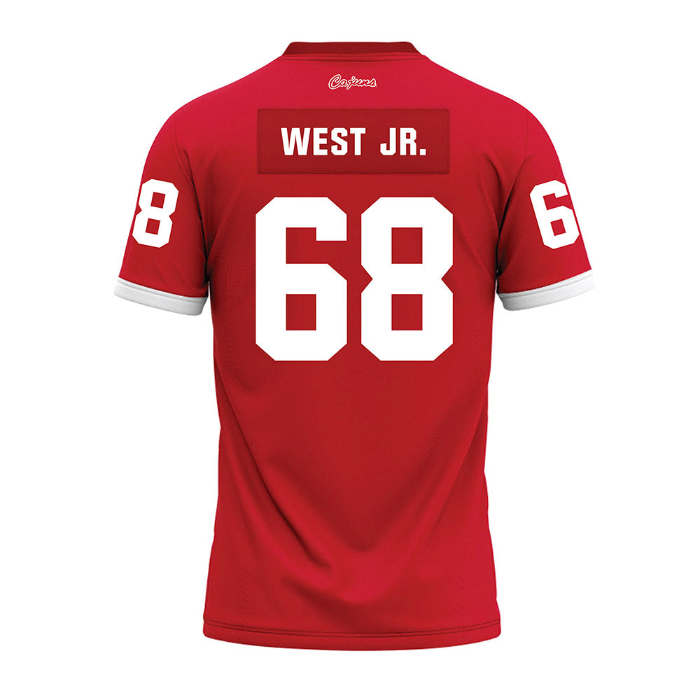 Louisiana - NCAA Football : Fitzgerald West Jr. - Red Premium Football Jersey-1