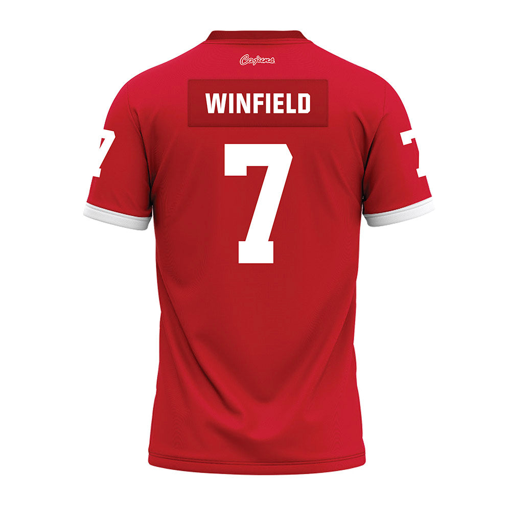 Louisiana - NCAA Football : Lunch Winfield - Red Premium Football Jersey-1