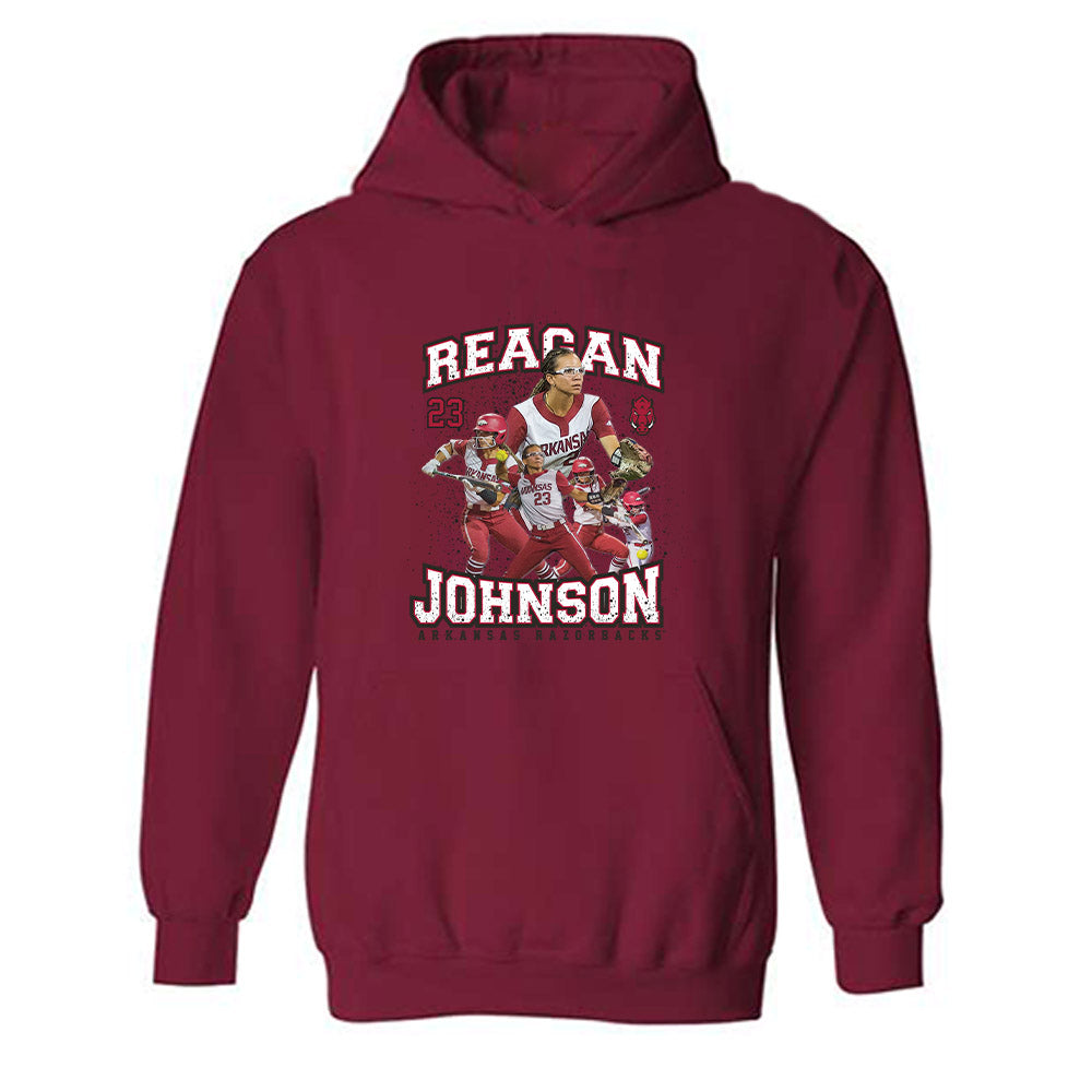 Arkansas - NCAA Softball : Reagan Johnson - Player Collage Hooded Sweatshirt