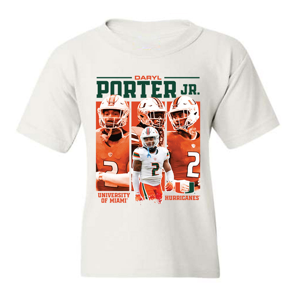 Miami - NCAA Football : Daryl Porter JR. - Player Collage Youth T-Shirt