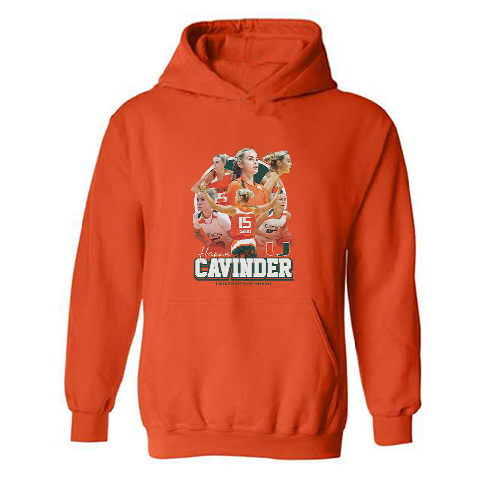 Miami - NCAA Women's Basketball : Hanna Cavinder - Player Collage Hooded Sweatshirt