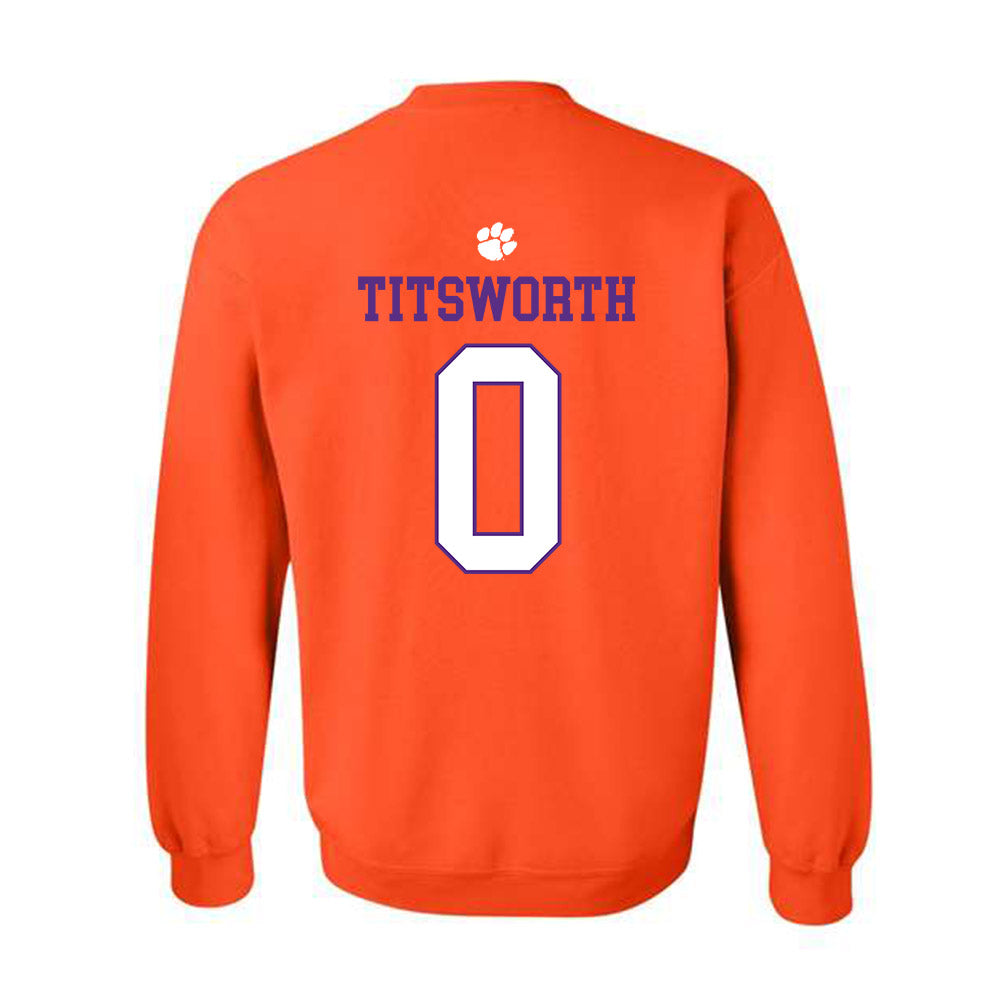 Clemson - NCAA Baseball : Drew Titsworth - Classic Shersey Crewneck Sweatshirt-1