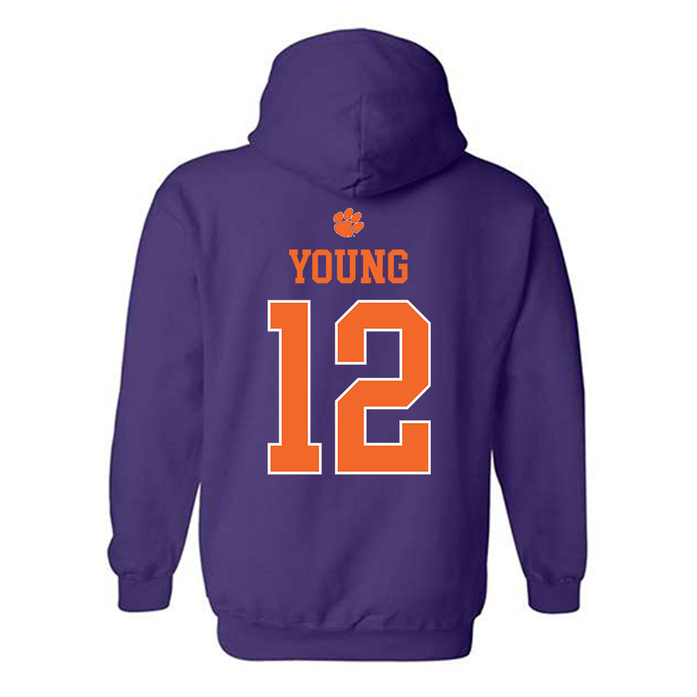 Clemson - NCAA Football : Shavar Young - Classic Shersey Hooded Sweatshirt-1