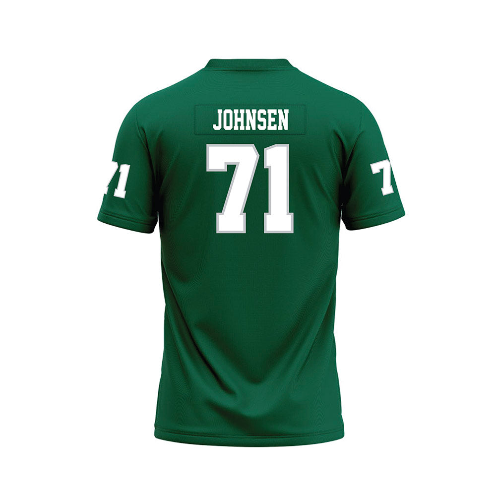 Illinois Wesleyan - NCAA Football : Luke Johnsen - Green Premium Football Jersey-1