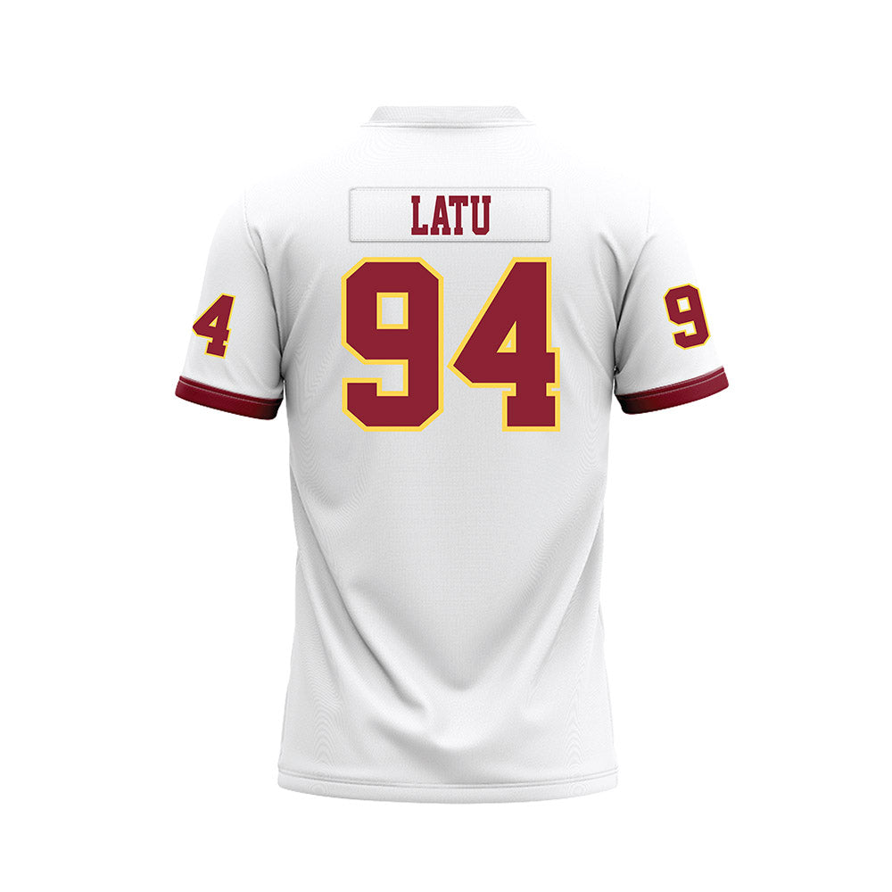 NSU - NCAA Football : Tau Latu - White Premium Football Jersey-1
