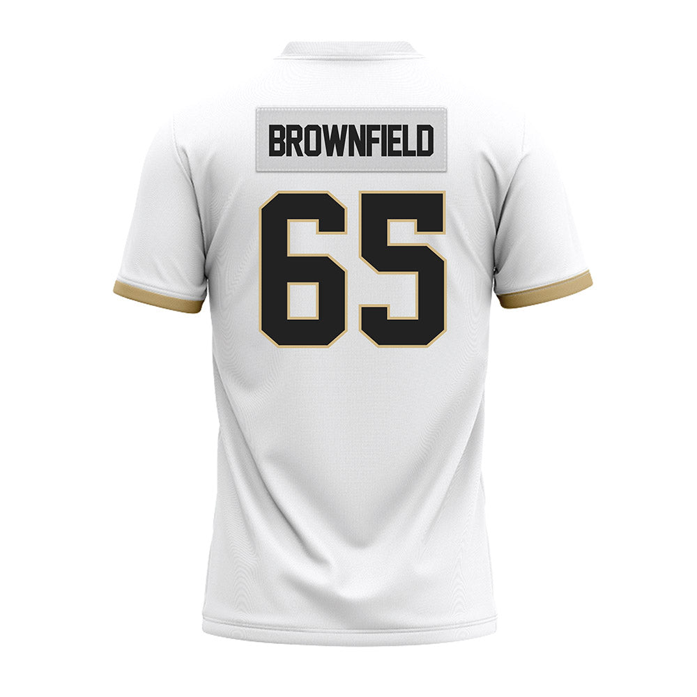 Purdue - NCAA Football : Brock Brownfield - White Premium Football Jersey-1