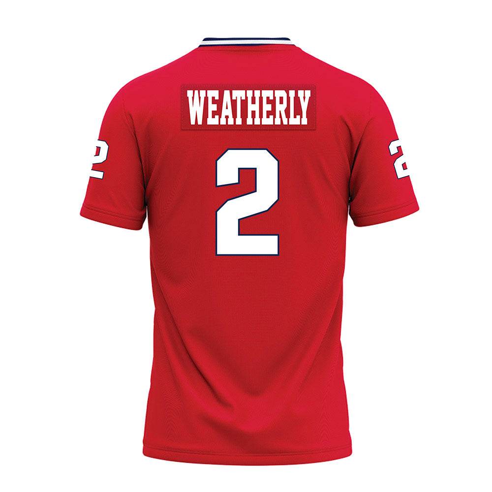 Dayton - NCAA Football : Donovan Weatherly - Red Premium Football Jersey-1