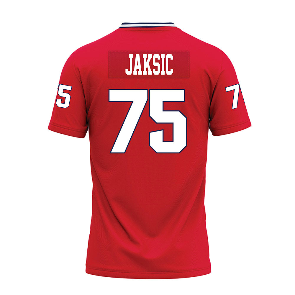 Dayton - NCAA Football : MIrko Jaksic - Red Premium Football Jersey