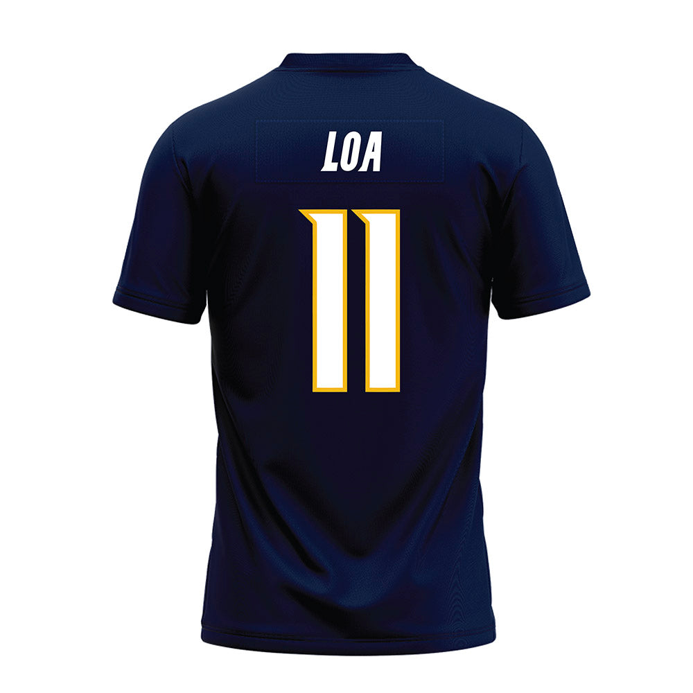 Northern Arizona - NCAA Football : Ziggy Loa - Navy Premium Football Jersey-1