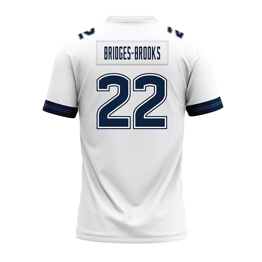 UConn - NCAA Football : Axavier Bridges-Brooks - White Premium Football Jersey-1