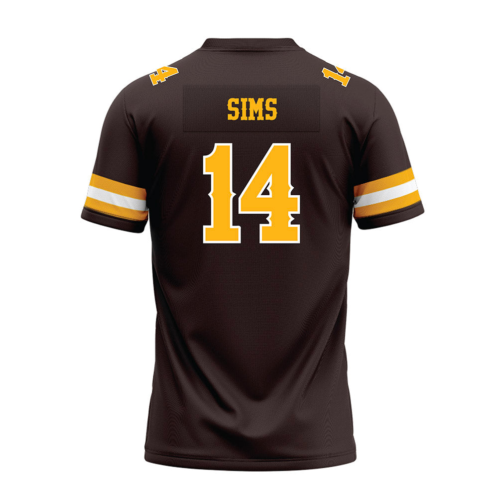 Wyoming - NCAA Football : Landon Sims - Brown Premium Football Jersey-1