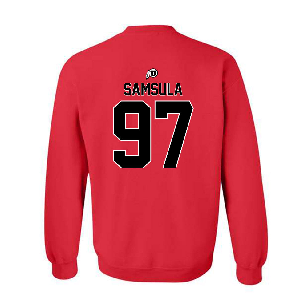 Utah - NCAA Football : Lucas Samsula - Classic Shersey Crewneck Sweatshirt-1
