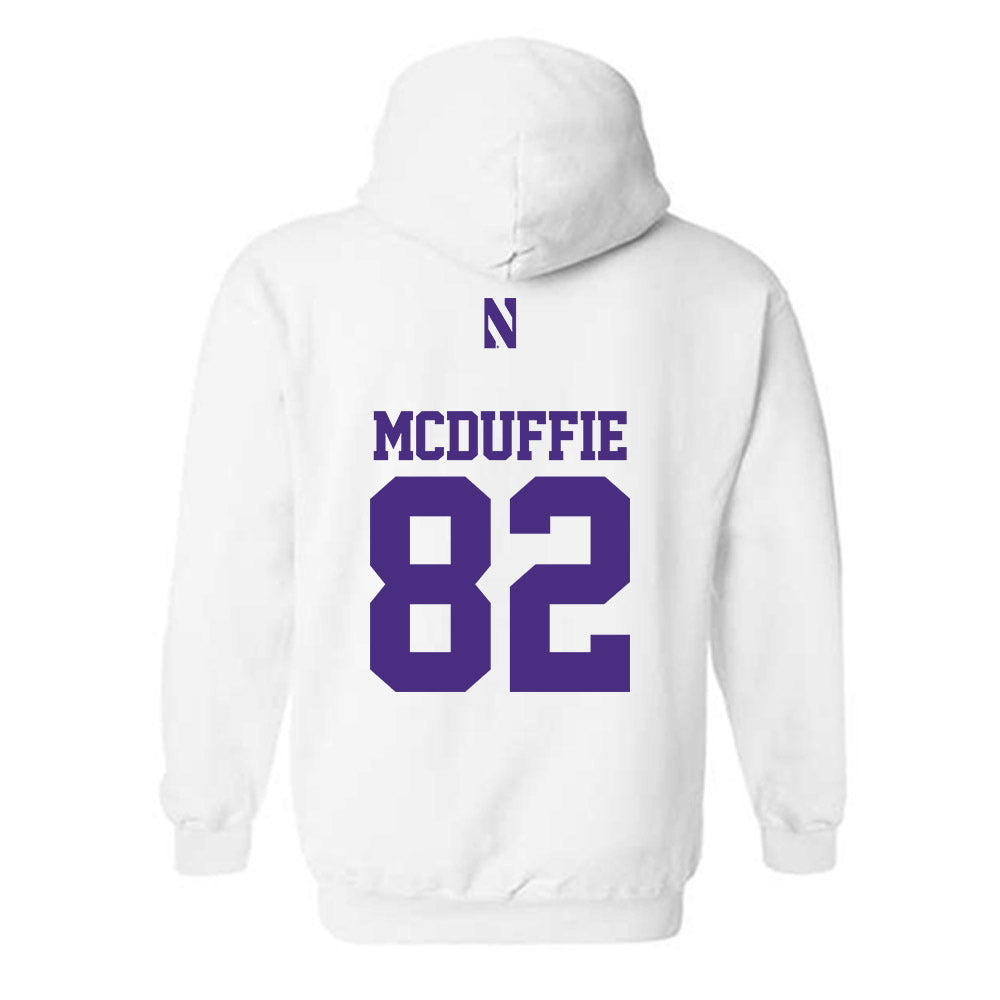 Northwestern - NCAA Football : Jaden McDuffie - Classic Shersey Hooded Sweatshirt-1