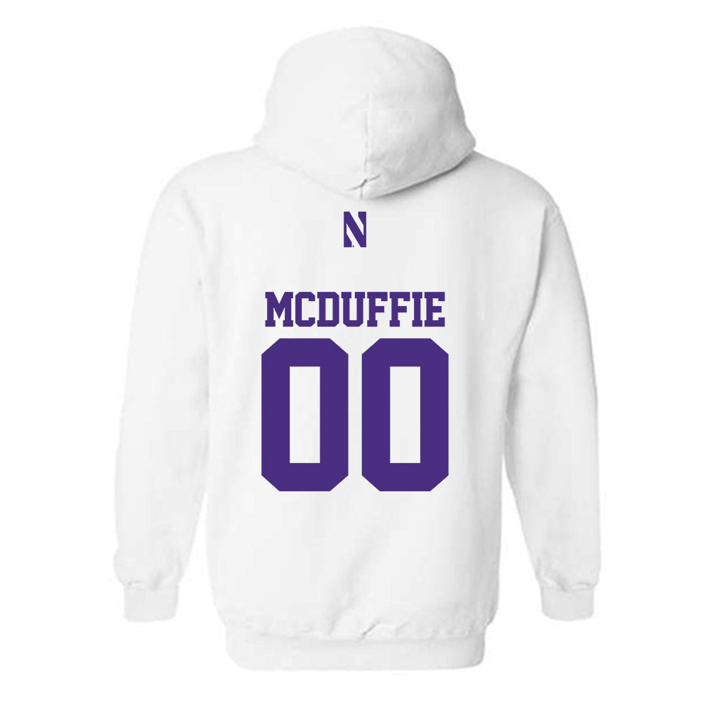 Northwestern - NCAA Football : Jaden McDuffie - Classic Shersey Hooded Sweatshirt-1