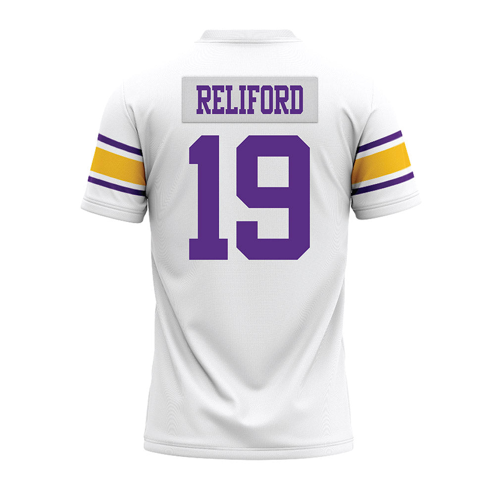 LSU - NCAA Football : Gabriel Reliford - White Premium Football Jersey-1
