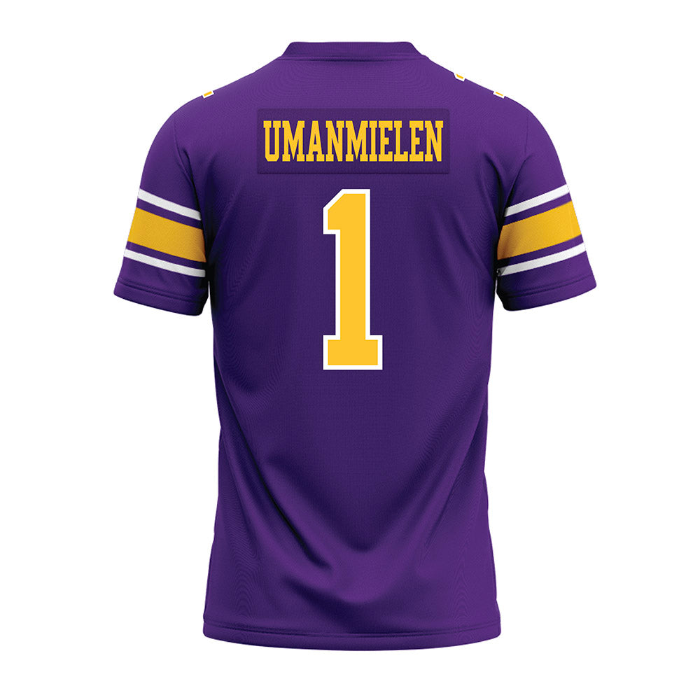 LSU - NCAA Football : Princewill Umanmielen - Purple Premium Football Jersey-1