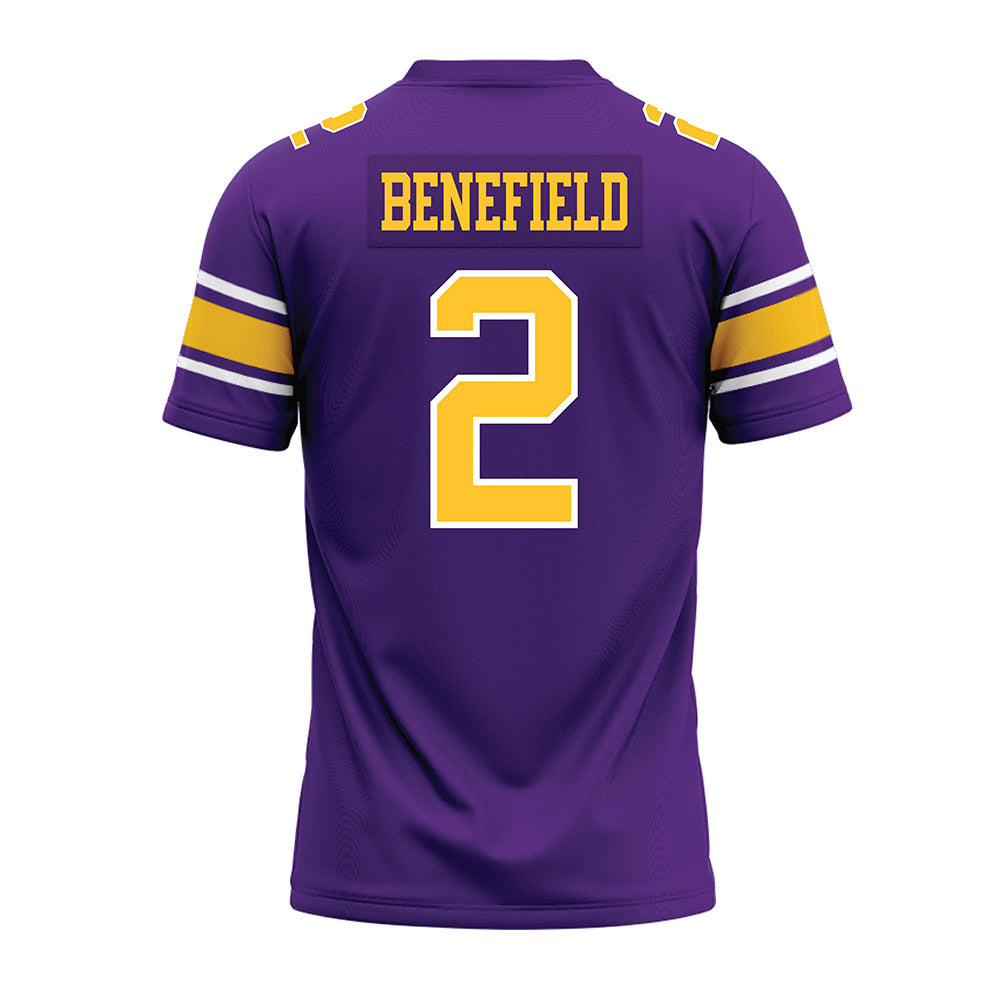 LSU - NCAA Football : Ty Benefield - Purple Premium Football Jersey-1