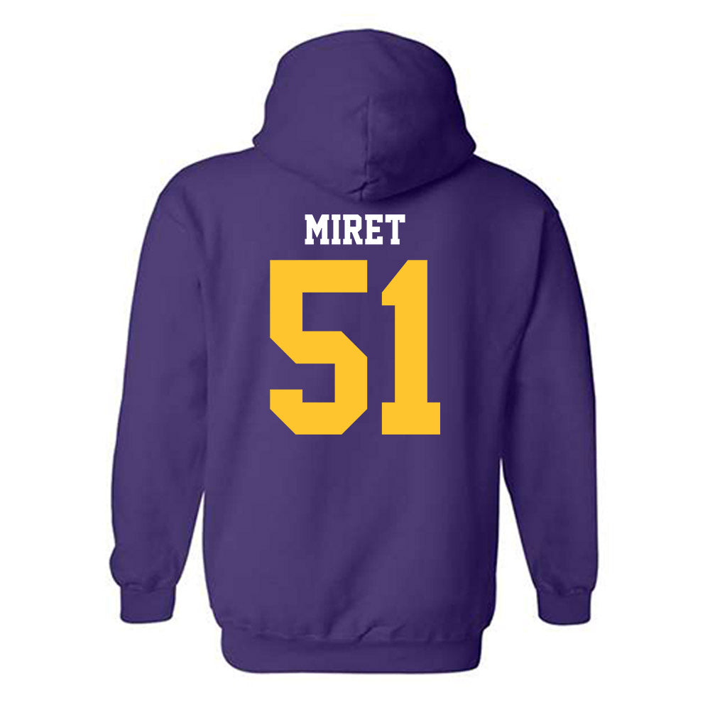 LSU - NCAA Football : Ryan Miret - Sports Shersey Hooded Sweatshirt-1