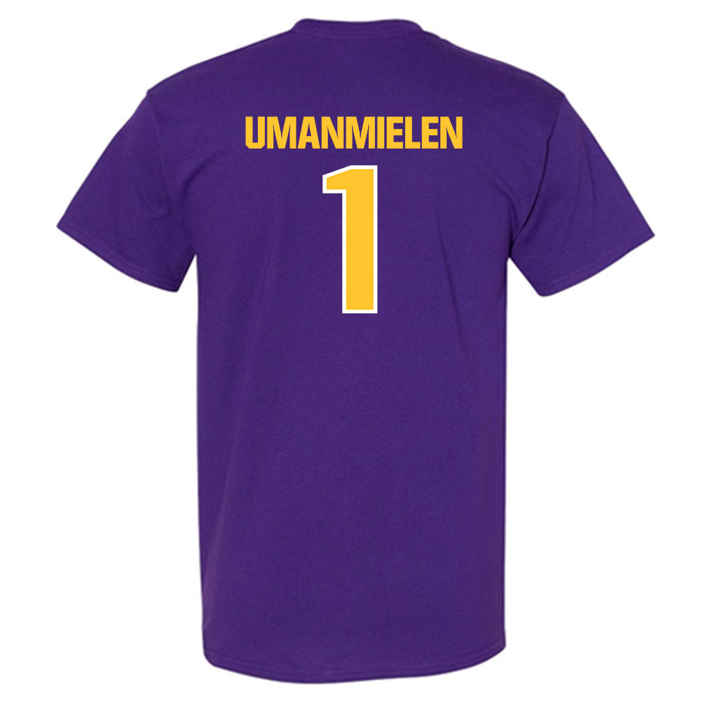 LSU - NCAA Football : Princewill Umanmielen - Sports Shersey T-Shirt-1