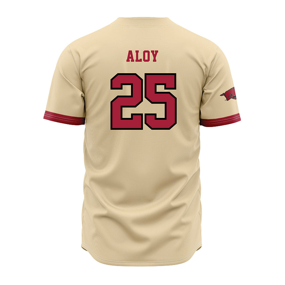 Arkansas - NCAA Baseball : Kuhio Aloy - Off White Jersey-1