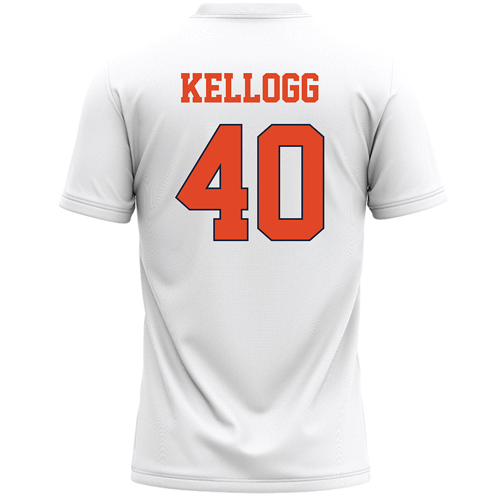 Syracuse - NCAA Men's Lacrosse : Tucker Kellogg - White Lacrosse Jersey -1