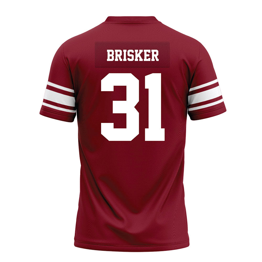 Arkansas - NCAA Football : Blake Brisker - Cardinal Premium Football Jersey-1