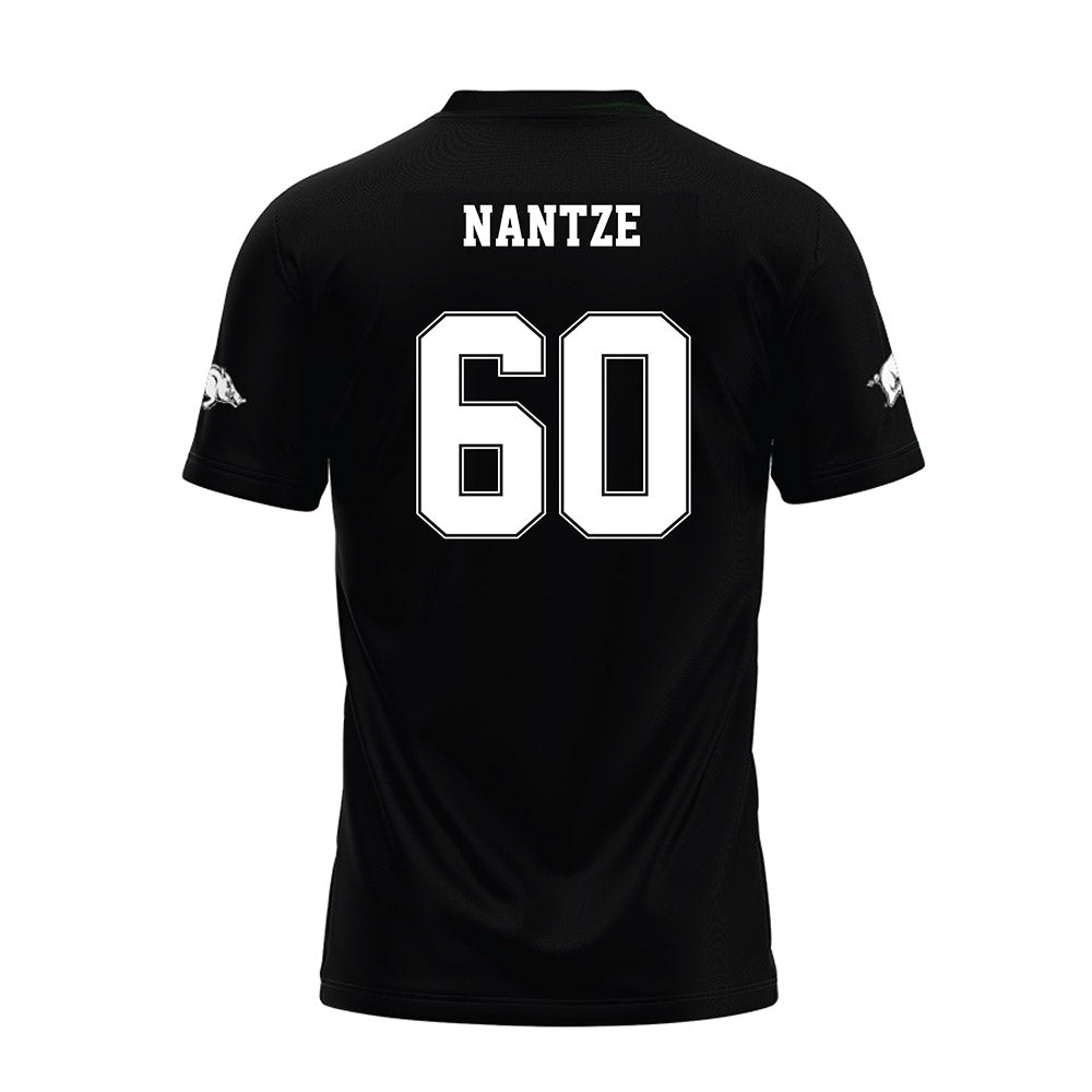 Arkansas - NCAA Football : Jonas Nantze - Black Premium Football Jersey